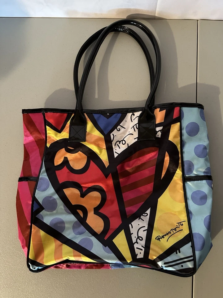 Bolso de Mano Romero Britto Un Nuevo Día Corazón Bolso de Hombro Artista Grande Cartera de Mano Foto 2 de 4