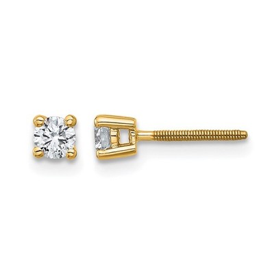 14k Gelbgold 1/4 Karat im Labor gezüchteter Diamant VS/SI + G + rund komplett vier Krappen
