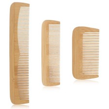 3 Pcs Wooden Comb, Fine Tooth Combs for Women, Anti-Static Wood Small, Beige