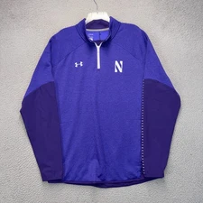 Northwestern Wildcats 1/4 Zip Pullover Mens XL Purple Team Issue Coldgear NCAA