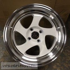 16 Swirl Tmb Style Wheels Rims White 4 Lug 4x100 Brand New Set Of 4 Step Lip