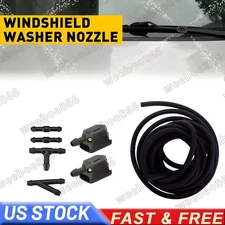 Universal Car Windshield Wiper Washer Squirter Nozzle Spray Jet Kit Fluid Hose A
