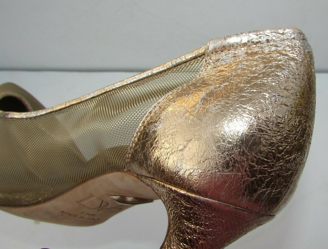DVF Diane von Furstenburg Size 7, 7.5 high heels pumps shoes  gold black FALL Nw image 6