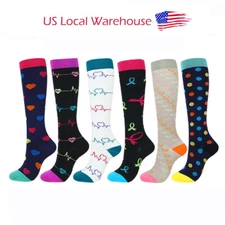 Compression Socks Medical Nursing For Women Men Travel Crossfit Gift S-XL