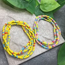 2 PC Handcrafted Waist Beads Jewelry African Bohemia Bracelets Anklet New 7234