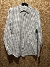 Banana Republic Fitted Men  s Brown/white Long Sleeve Button Down Size L