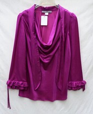Satinbluse lila 42 Seidenbluse HEINE Ashley Brooke Rüschen  Schleife Bluse NP90€