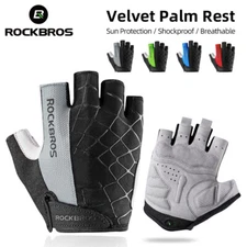 ROCKBROS Short Breathable Shockproof Bike Gloves Road Bicycle Half Finger Gloves