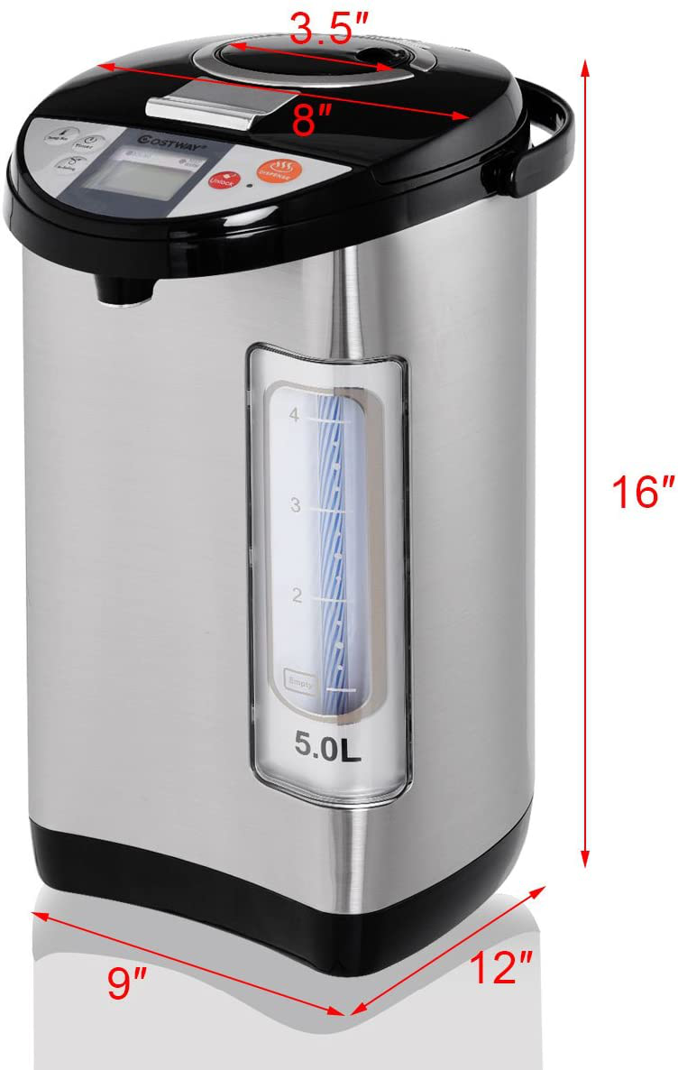 Costway Instant Electric Hot Water Boiler and Warmer, 5-Liter LCD Water Pot  with | eBay