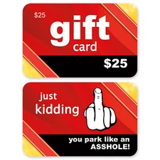 50 QTY A-hole Bad Parking Prank Cards Look Like a Real Gift Card!