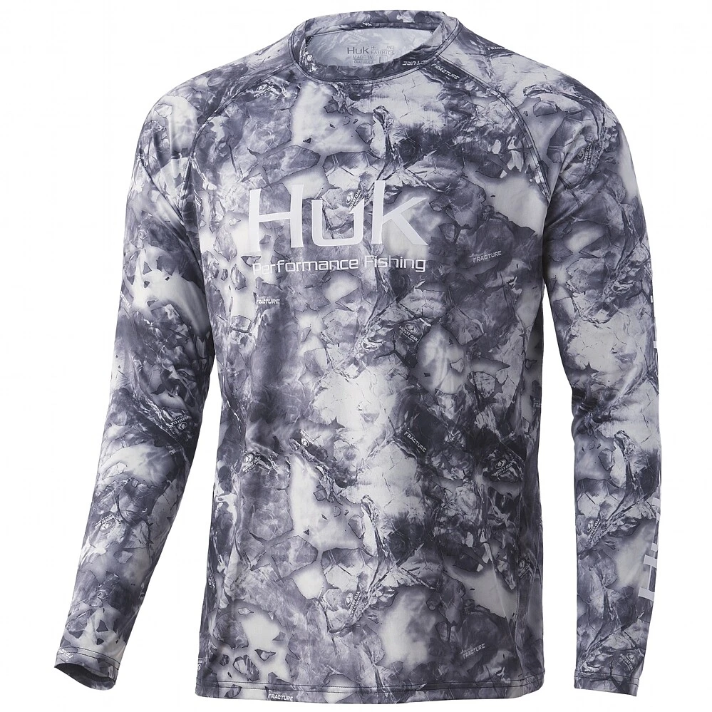 HUK Vented Mossy Oak Elements Fracture Pursuit L/S Shirt UPF 50+ Leeward Color