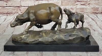 Signed Milo Original Trotting Bull Bronze Metal Figurine Sculpture Statue Decor