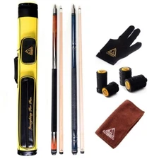 CUESOUL Combo House Bar Pool Cue Sticks - 2 Cue Sticks Packed in 2x2 Hard Case