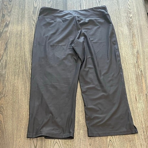 Nike FitDry Cropped Yoga Pants Wide Leg Elastic Waist Pull-On Stretch Gray Sz XL - Picture 8 of 9