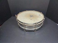 Antique Ludwig Leedy Piccolo nickel snare drum 4 1/2 x 13 inches