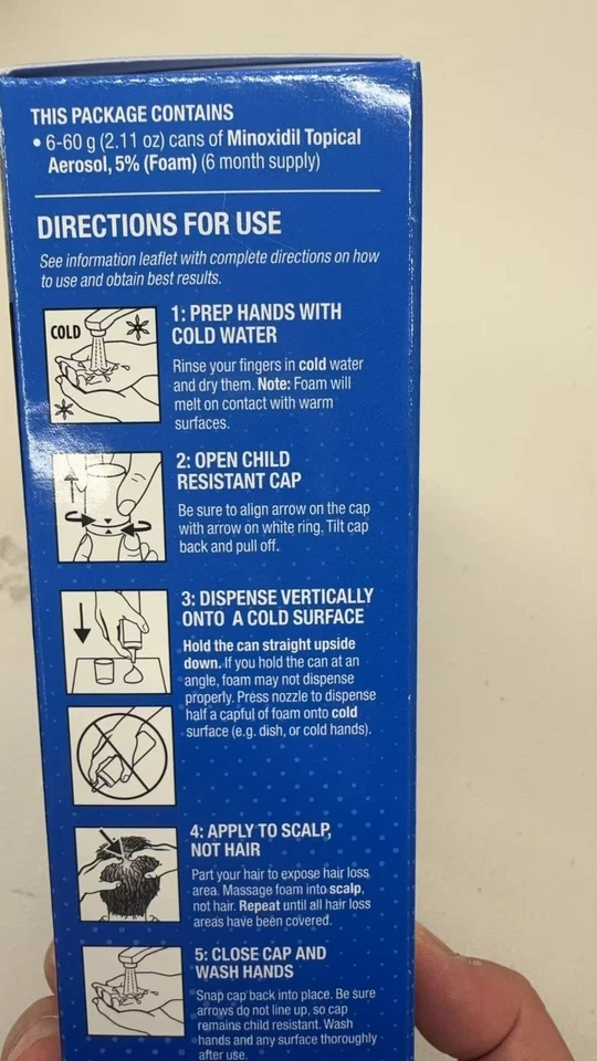 Kirkland Men's Hair Loss Regrowth 5% Minoxidil Topical 3 Foam Canisters 09/2026 - Image 3 of 4