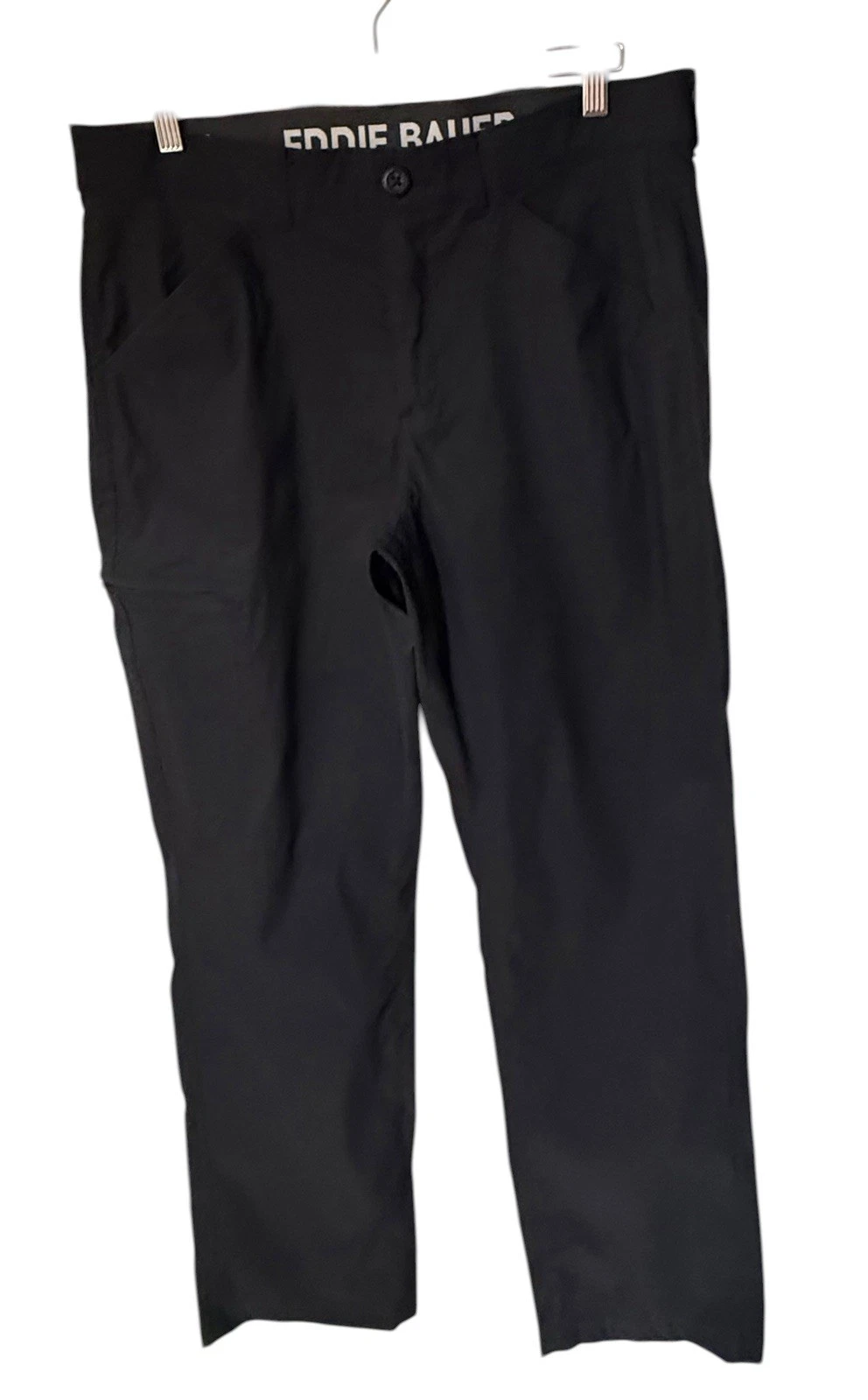 Eddie Bauer Rainier Tech Pants Men’s 34x32 Black Straight Leg Stretch , New!