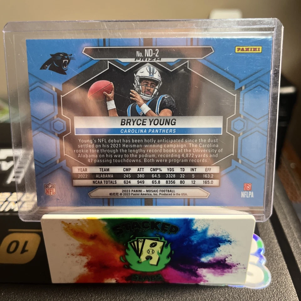 2023 Panini Mosaic - Nfl Debut Bryce Young #ND-2 Camo Pink Mosaic Prizm (RC) - Image 2 of 2