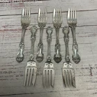 Wallace La Reine Pattern Sterling Silver 925 6" Meat Serving Forks Lot Of 7 273g