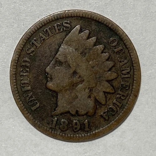 1891 Indian Head Cent Penny Good+