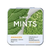SIMPLY Mints | Caffeinated Breath Mints- Awaken 1.1 Ounce (Pack of 6) 