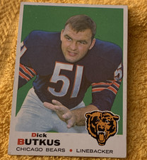 Topps 1966 Dick Butkus Chicago Bears #51 Rookie Football Trading Card