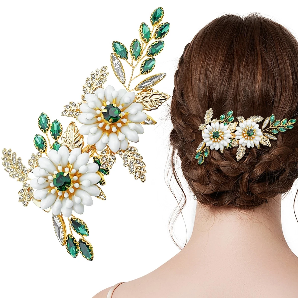 Crystal Gold Bridal Hair Hair Clips for sale | eBay
