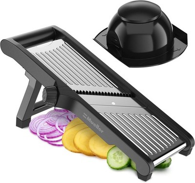 MuellerLiving Mandoline Slicer for Kitchen, Stainless Steel, Vegetable Chopper