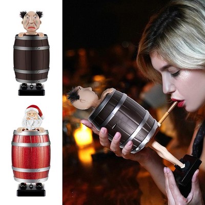 Funny Wooden Barrel Cigarette Dispenser Up Holder Prank Toy NEW Smoking!  D9C2