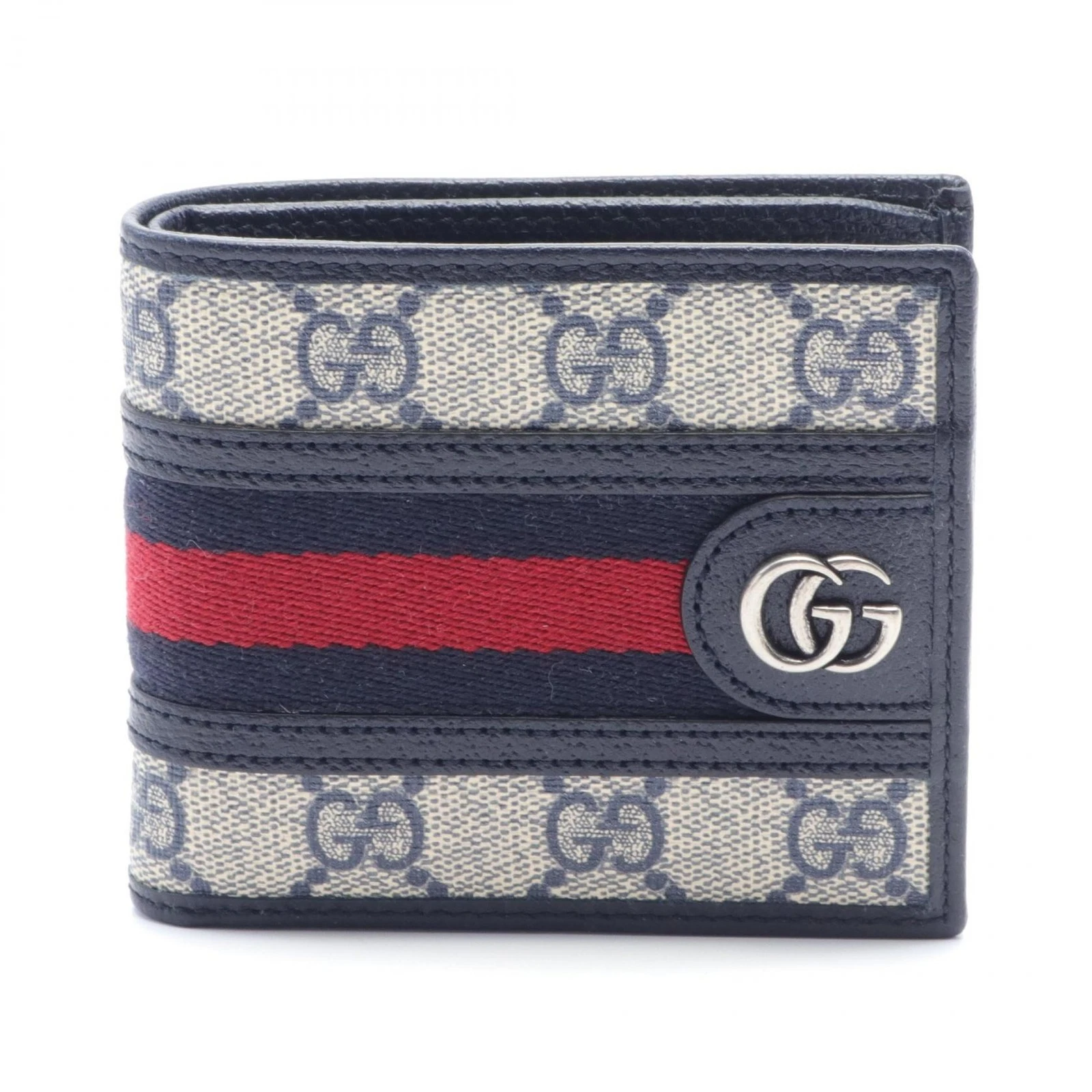Gucci Ophidia Gg Supreme Sherry Line portefeuille à deux volets toile enduite de PVC cuir hommes