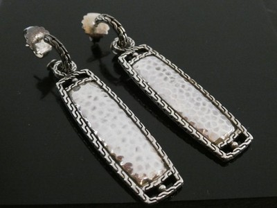 John Hardy Sterling Silber 925 gehämmert Kette Kollektion Ohrhänger Creolen