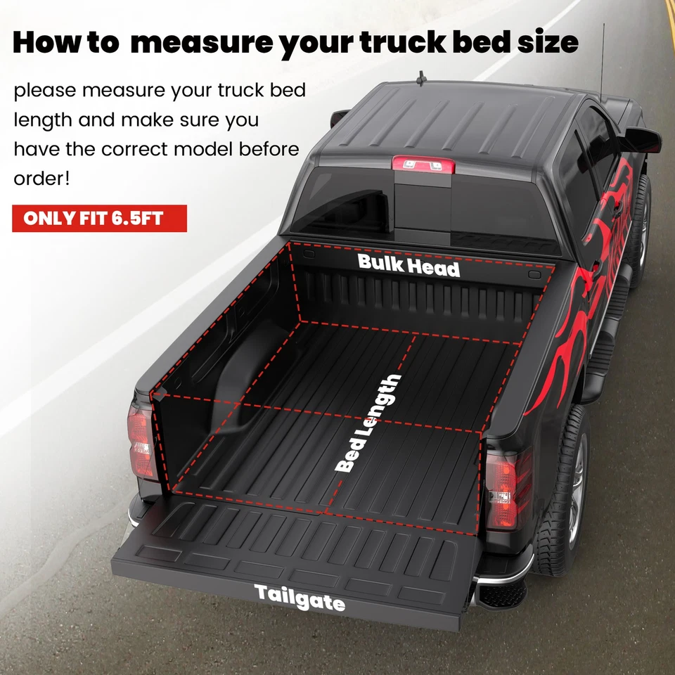 6.5FT 4-Fold Fiberglass Tonneau Bed Cover For 2000-2006 Toyota Tundra Fleetside Foto 2 de 4