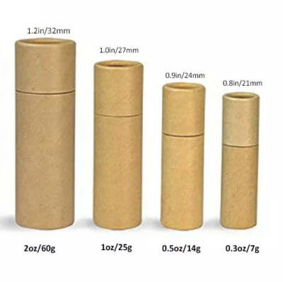 Eco-Friendly Kraft Push-Up Tube Packaging 2oz 1.50''X3.66'' (38mm X 93mm)