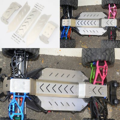 Stainless Steel Chassis Armor Skid Plate Kit  for 1/10 TRAXXAS MAXX MONSTER Car