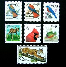 US,  # 2476-82 Fauna Series 1990-95 7 stamps, MNH
