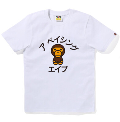 tシャツ BABY MILO KATAKANA COLLEGE TEE レディース A BATHNIG APE Ladies' BABY MILO KATAKANA COLLEGE TEE