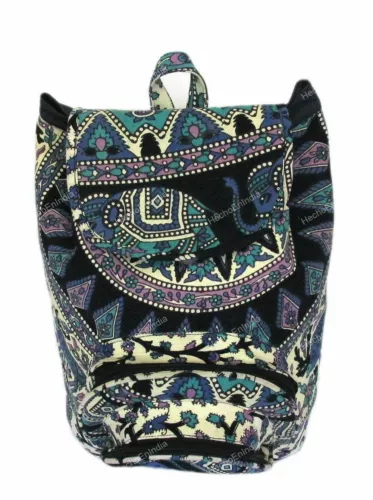 Mandala Backpack Cotton Multi Unisex Men Women Beach Bags With Adjustable Strap