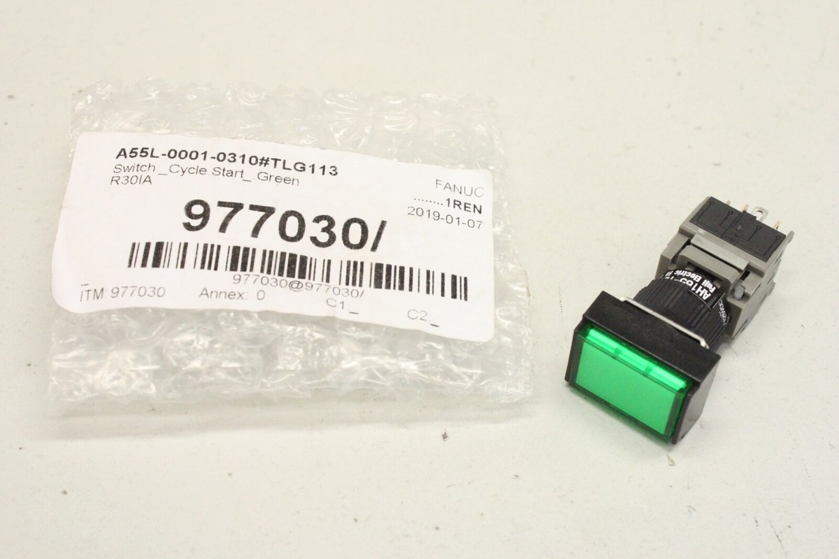 FANUC 977030 Drucktaster Switch Taste Cycle Start Green A55L