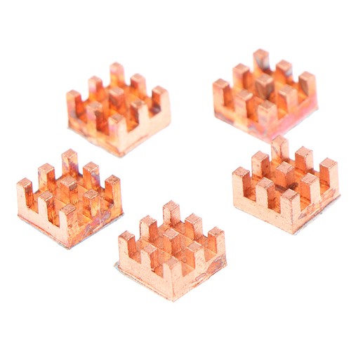 5Pcs Pure Copper Heat Sink Memory RAM Adhesive Back Cooling For MOS IC Chipset - Afbeelding 8 van 10