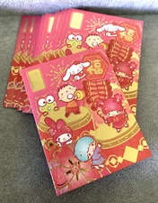 Sanrio Melody Twin Stars Cinnamoroll Keroppi CNY Red pocket envelope Pink 18pcs