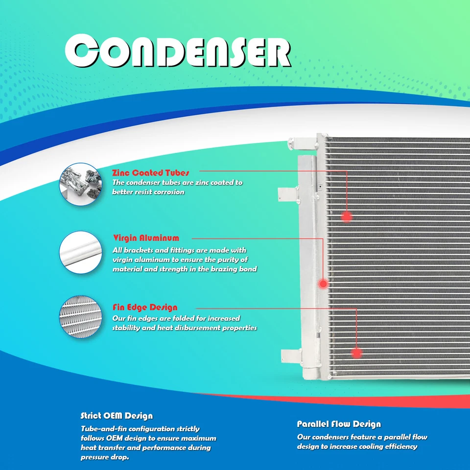52452155 AC Condenser For 1988-1994 CHEVROLET BLAZER S10 4.3 GAS Foto 2 de 4