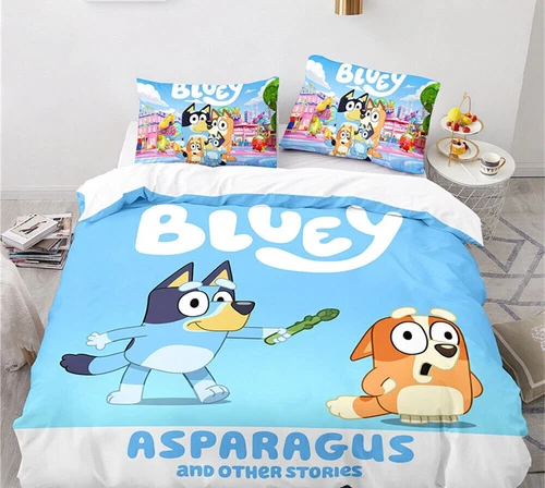 Bluey Set Copripiumino 3D 2/3pz Set Biancheria da Letto Federe Singolo Matrimoniale King Regali - Foto 22 di 31