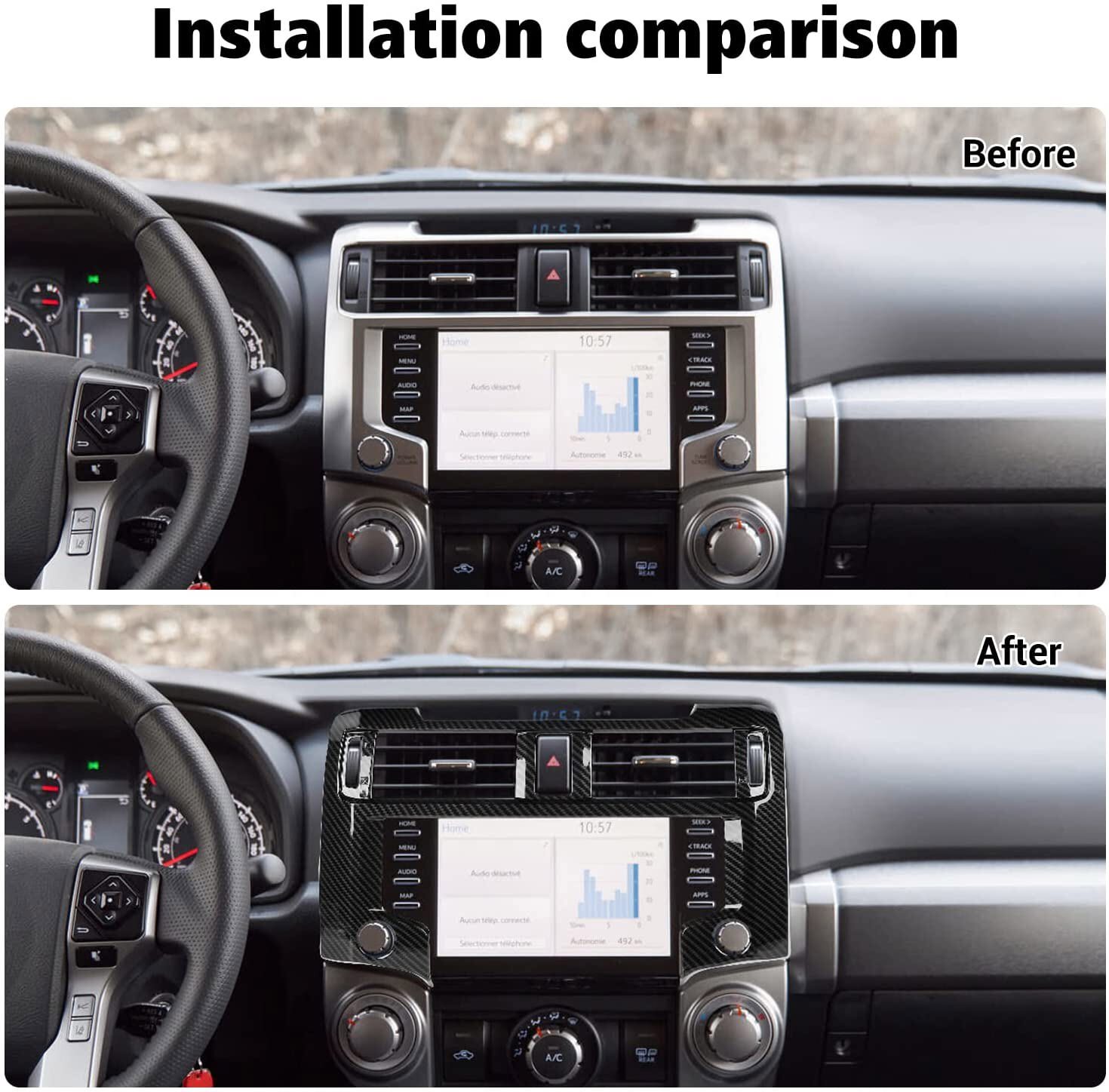 Center Console Navigation GPS Panel Cover Trim for 4Runner 2020+ Carbon ...