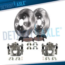 Rear Disc Rotors + Brake Calipers & Brake Pads Kit for Nissan Altima Maxima