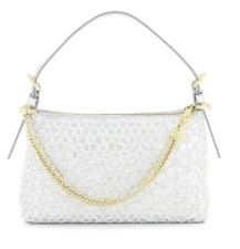 Zac Zac Posen Posen Zip Crossbody Bag Silver Beaded All Nwt $395