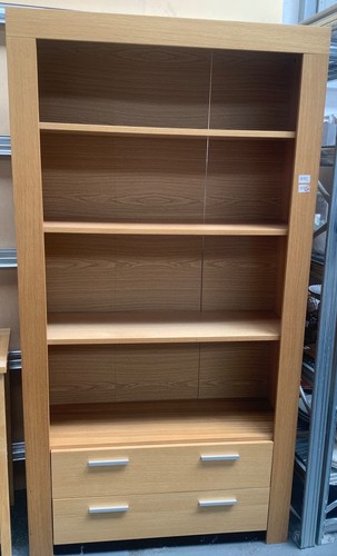 Oak Veneer Wall Cabinet/Bookcase - Picture 5 of 15