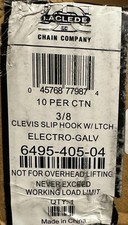 10 Laclede Chain 6495-405-04 3/8" Grade 43 High Test Forged Clevis Slip Hook