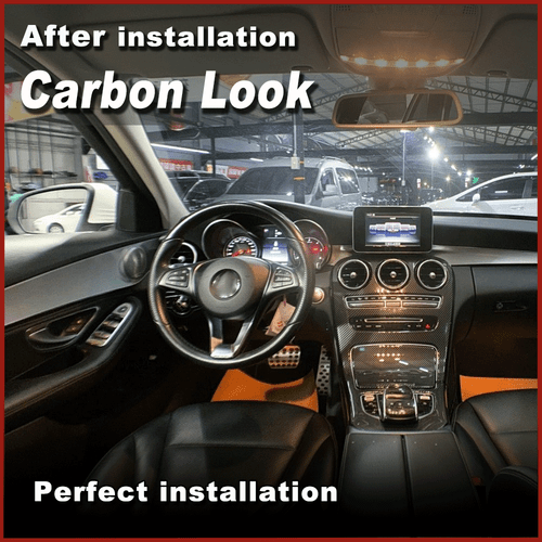 Carbon Center Console Panel Cover For Benz GLC X253 2020 /C-Class W205 2019-2021 - Picture 7 of 11