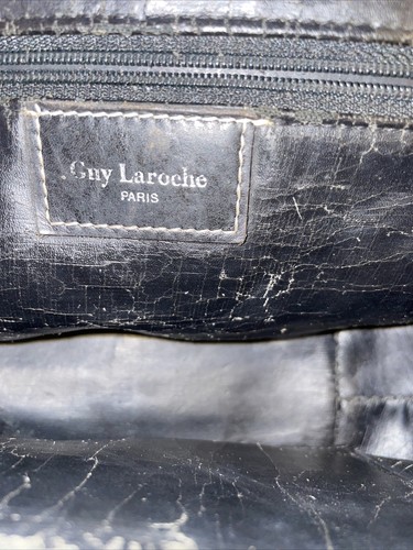Vtg Guy Laroche Paris shoulder Crossbody Leather Purse Black 9”x6”x4” - Picture 8 of 12