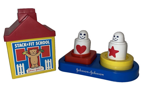 Johnson & Johnson Toys Stack & Fit School and Playpath Fitting Forms Rattle Baby